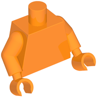 Деталь LEGO Torso, Orange Arms, Orange Hands [Plain], Оранжевый