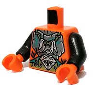 Деталь LEGO Torso Armour, Silver Pendant print, Pearl Dark Gray Arms, Orange Hands, Оранжевый