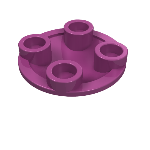 Набор LEGO Plate Round 2 x 2 with Rounded Bottom [Boat Stud], Пурпурный