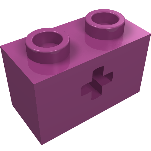 Набор LEGO Technic Brick 1 x 2 with Axle Hole Type 1, Пурпурный