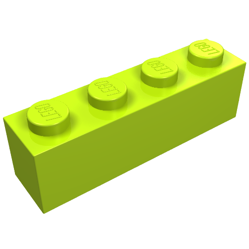 Набор LEGO Brick 1 x 4 without Bottom Tubes, Лайм