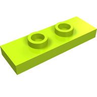 Деталь LEGO Пластина 1 x 3, с 2 выступами, Лайм