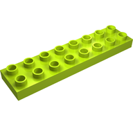 Деталь LEGO Пластина 2 x 8, Лайм