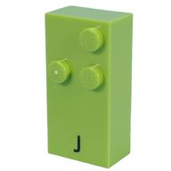 Деталь LEGO Braille Brick 2 x 4 with 3 Studs в љ and 'J' Print, Лайм