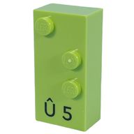 Деталь LEGO Braille Brick 2 x 4 with 5 Studs в ± and 'Г› 5', Лайм