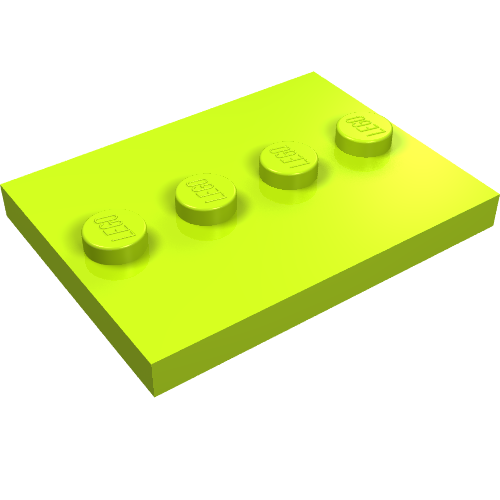 Набор LEGO Tile Special 4 x 3 with 4 Studs in Centre, Лайм