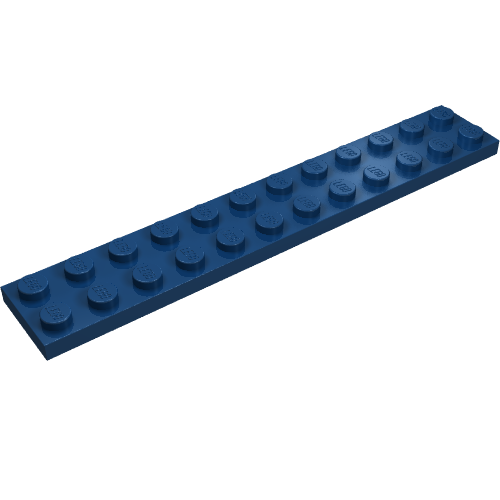 Набор LEGO Plate 2 x 12, Темно-синий