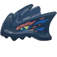 Деталь LEGO Creature Body Part, Dragon Head Upper Jaw with Bright Light Yellow Eye, Dark Pink/Blue Markings print, Темно-синий