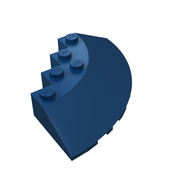 Деталь LEGO Brick Round Corner 6 x 6 with 33° EdgeSlope and Facet Cutout, Темно-синий
