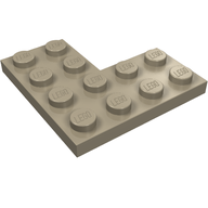 Деталь LEGO Пластина угловая 4 x 4, Темно-песочный