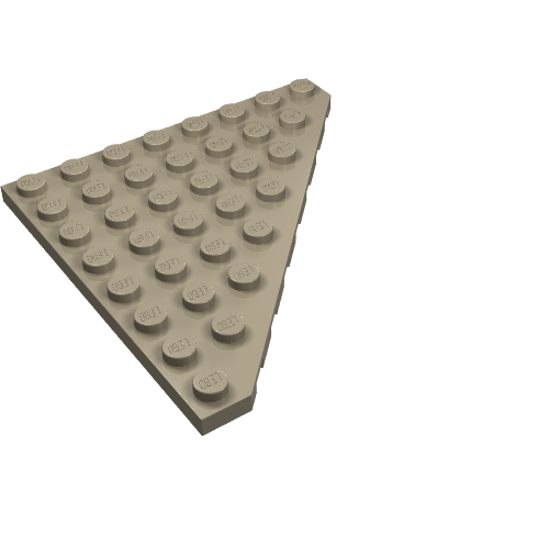 Набор LEGO Wedge Plate 8 x 8 Cut Corner, Dark Tan