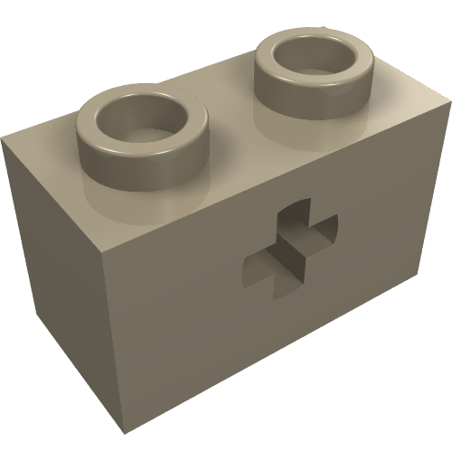 Набор LEGO Technic Brick 1 x 2 with Axle Hole Type 1, Dark Tan