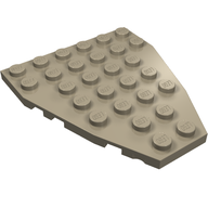 Деталь LEGO Лодка 7 x 6, с изгибом, с пластиной, с выемками под штырёк, Темно-песочный