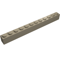 Деталь LEGO Кирпичик 1 x 12, Темно-песочный