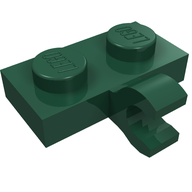 Деталь LEGO Пластина специальная 1 x 2, с горизонтальной клипсой сбоку, Темно-зеленый