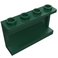 Деталь LEGO Panel 1 x 4 x 2 with Side Supports - Hollow Studs, Темно-зеленый