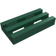 Деталь LEGO Плитка специальная решётчатая 1 x 2, с нижним пазом, Темно-зеленый