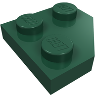 Деталь LEGO Пластина-клин 2 x 2, со срезанным углом, Темно-зеленый