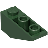 Деталь LEGO Slope Inverted 33° 3 x 1 with Connections between Studs, Темно-зеленый