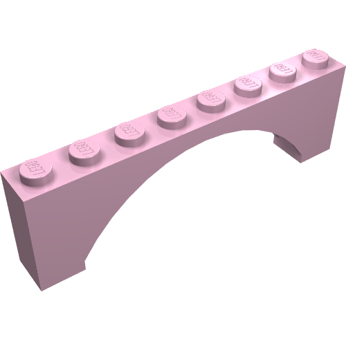 Набор LEGO Brick Arch 1 x 8 x 2 Raised, Ярко-розовый