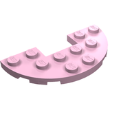 Деталь LEGO Пластина круглая половинная 3 x 6, с вырезом 1 x 2, Ярко-розовый