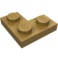 Деталь LEGO Пластина угловая 2 x 2, Жемчужно-золотой