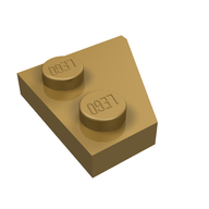 Деталь LEGO LEFT PLATE 2x2 27 DEG, Жемчужно-золотой