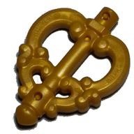 Деталь LEGO Weapon Staff Head, Жемчужно-золотой