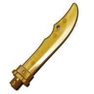 Деталь LEGO Weapon Sword Blade, Curved, Жемчужно-золотой