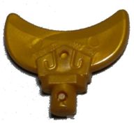 Деталь LEGO Weapon Blade, Curved with Bar, Жемчужно-золотой