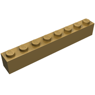Деталь LEGO Кирпичик 1 x 8, Жемчужно-золотой