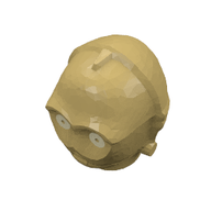 Деталь LEGO Minifig Head Modified C-3PO / K-3PO Protocol Droid with Yellow Eyes Print, Жемчужно-золотой