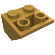 Деталь LEGO Скос перевёрнутый 45° 2 x 2, Жемчужно-золотой