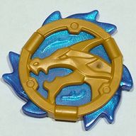 Equipment, Disc Amulet Dragon Shape with Trans-Dark Blue Opal Flames Pattern