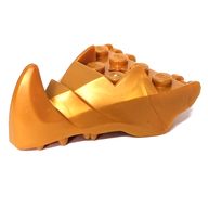 Деталь LEGO Creature Body Part, Dragon Head Lower Jaw with 6 Studs on Top, Spike, Teeth [PLAIN], Жемчужно-золотой
