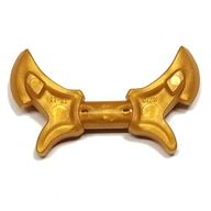 Деталь LEGO Weapon Hook, Double Blade, Жемчужно-золотой