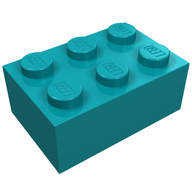 Деталь LEGO Кирпичик 2 x 3, Темно-бирюзовый