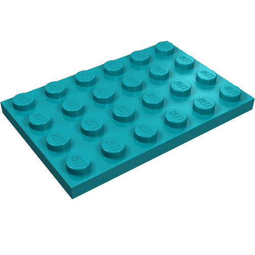 Набор LEGO Plate 4 x 6, Темно-бирюзовый
