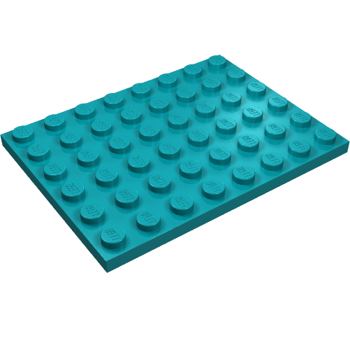 Набор LEGO Plate 6 x 8, Темно-бирюзовый