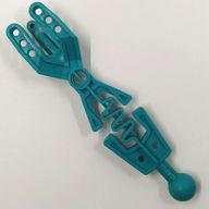 Деталь LEGO Technic Throwbot Arm Forked with Flexible Center and Ball Joint, Темно-бирюзовый