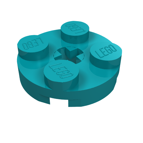 Набор LEGO Plate Round 2 x 2 with Axle Hole Type 1 (+ Opening), Темно-бирюзовый