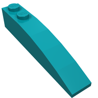 Деталь LEGO Скос изогнутый 6 x 1, Темно-бирюзовый