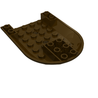 Деталь LEGO Aircraft Fuselage Curved Forward 6 x 8 Bottom, Темно-коричневый