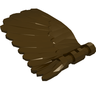 Деталь LEGO Wing 4 x 7 Right with Feathers and Handles for Clips, Темно-коричневый