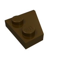 Деталь LEGO LEFT PLATE 2x2 27 DEG, Темно-коричневый