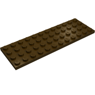 Деталь LEGO Пластина 4 x 12, Темно-коричневый