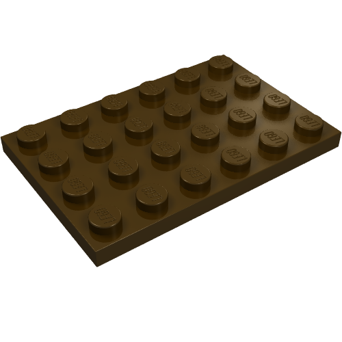 Набор LEGO Plate 4 x 6, Темно-коричневый