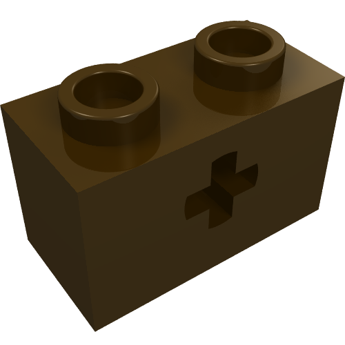 Набор LEGO Technic Brick 1 x 2 with Axle Hole Type 1, Темно-коричневый