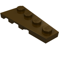Деталь LEGO Пластина-клин правая 4 x 2, Темно-коричневый