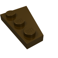 Деталь LEGO Пластина-клин левая 3 x 2, Темно-коричневый